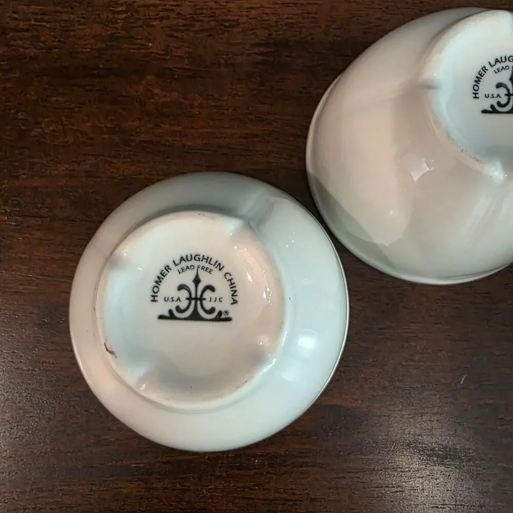 RARE Homer Laughlin China White Restaurant Ware Set of 3 Berry Soup Small Bowl